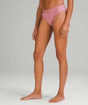 Lululemon UnderEase Mid-Rise Cheeky Bikini Underwear Rosas Grises Marrom | 149835NGH