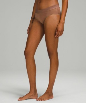 Lululemon UnderEase Mid-Rise Hipster Underwear Marrom | 936528PID