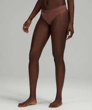 Lululemon UnderEase Mid-Rise Thong Underwear Smoky Topaz | 540861UAO