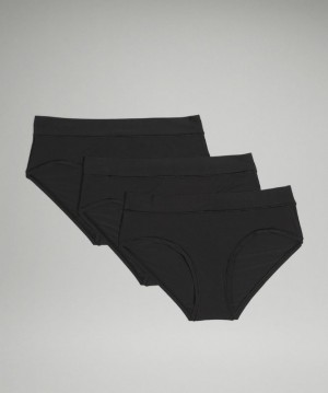 Lululemon UnderEase Mid Rise Hipster Underwear 3 Pack Negros | 570231SDG