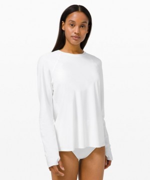 Lululemon Waterside Relaxed UVP Long-Sleeve Blancos | 520419DIG