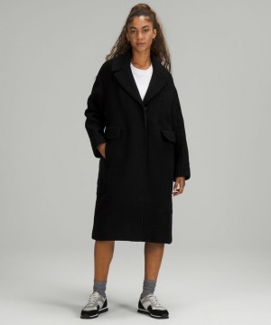Lululemon Wool Long Coat Negros | 673245KCT