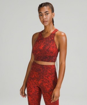 Lululemon Wunder Train Long-Line Bra Azules Azules Rojos Negros | 368145UPM