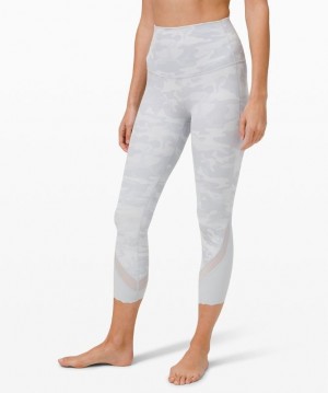 Lululemon Wunder Under Scalloped Hem High-Rise Crop 23 Camuflados Blancos | 502139FVE