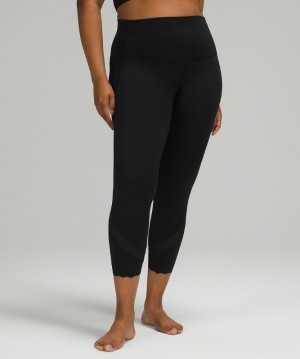 Lululemon Wunder Under Scalloped Hem High-Rise Crop 23 Negros | 420935GQA