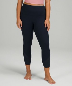 Lululemon Wunder Under Scalloped Hem High-Rise Crop 23 Azul Marino | 930674GOS