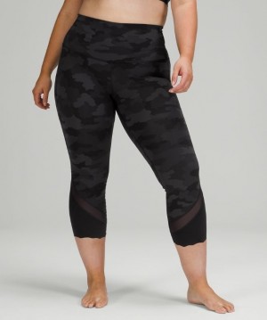 Lululemon Wunder Under Scalloped Hem High-Rise Crop 23 Camuflados Negros Multicolor | 265439LVS